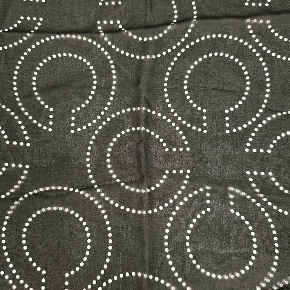 Black Sheer Scarf with Perforated Coach C’s - Picture 3 of 4